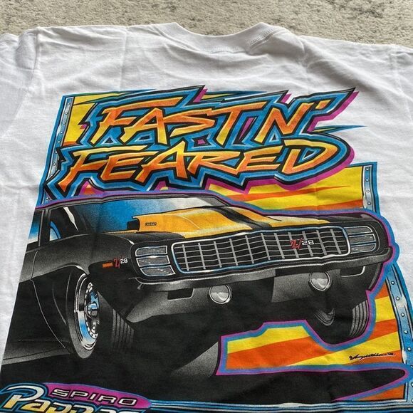 Men's Anvil 69 Camaro Z/28 Pappas Racing Fast n' Feared T-Shirt Size M NWOT - Picture 5 of 8